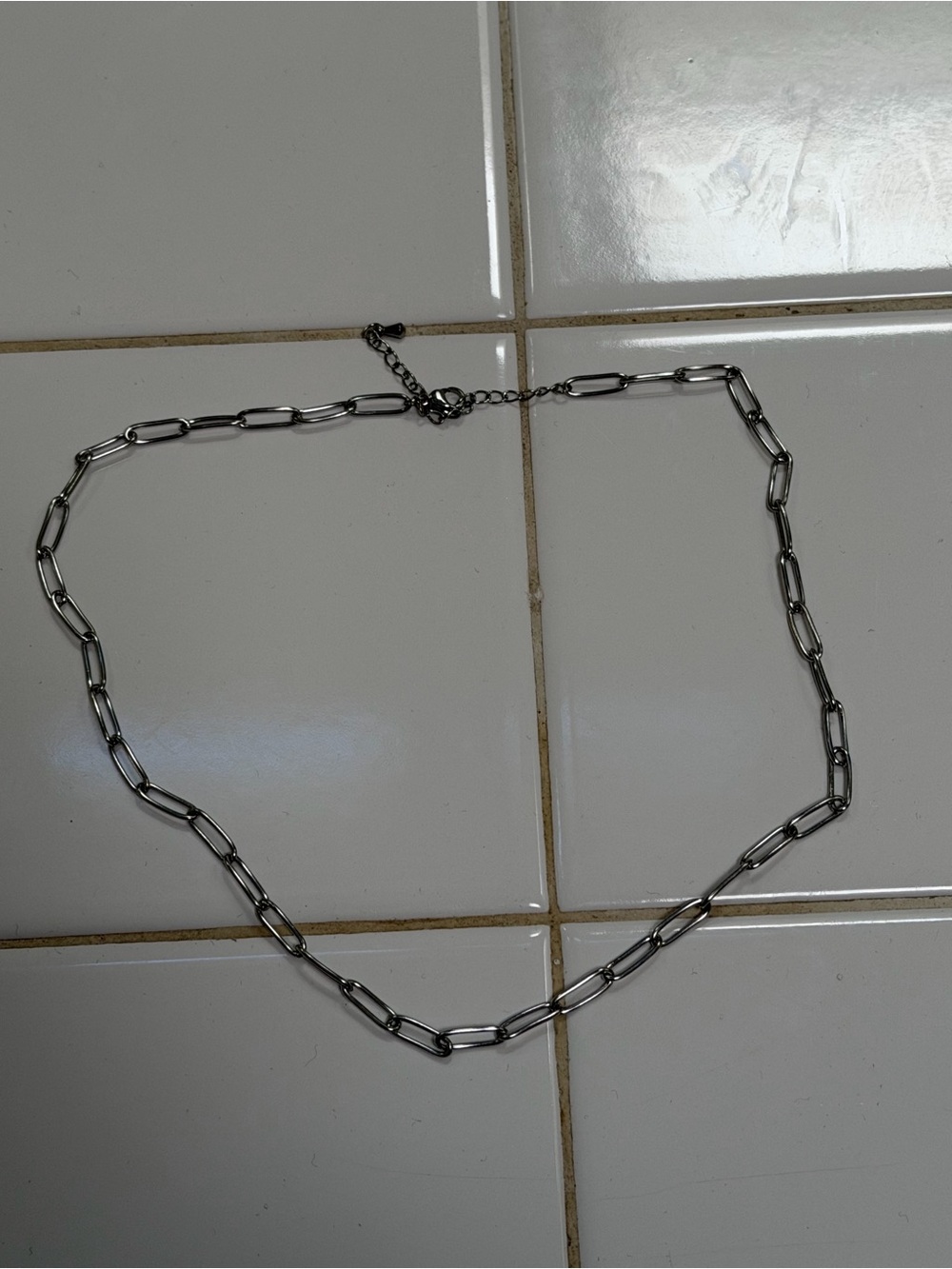 Silver Paperclip Chain Necklace